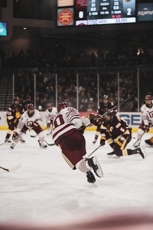 Hockey arena packed with fans during a playoff game