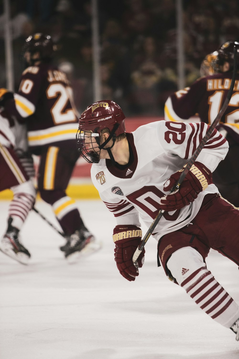 ice hockey players on ice hockey field