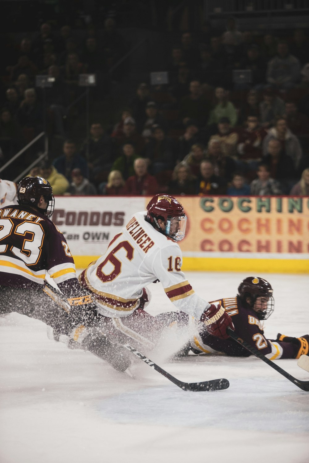 ice hockey players on ice hockey field