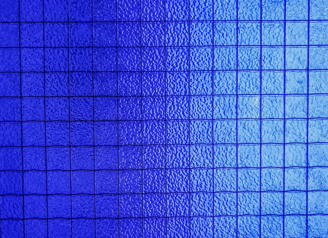 a patterned blue glass