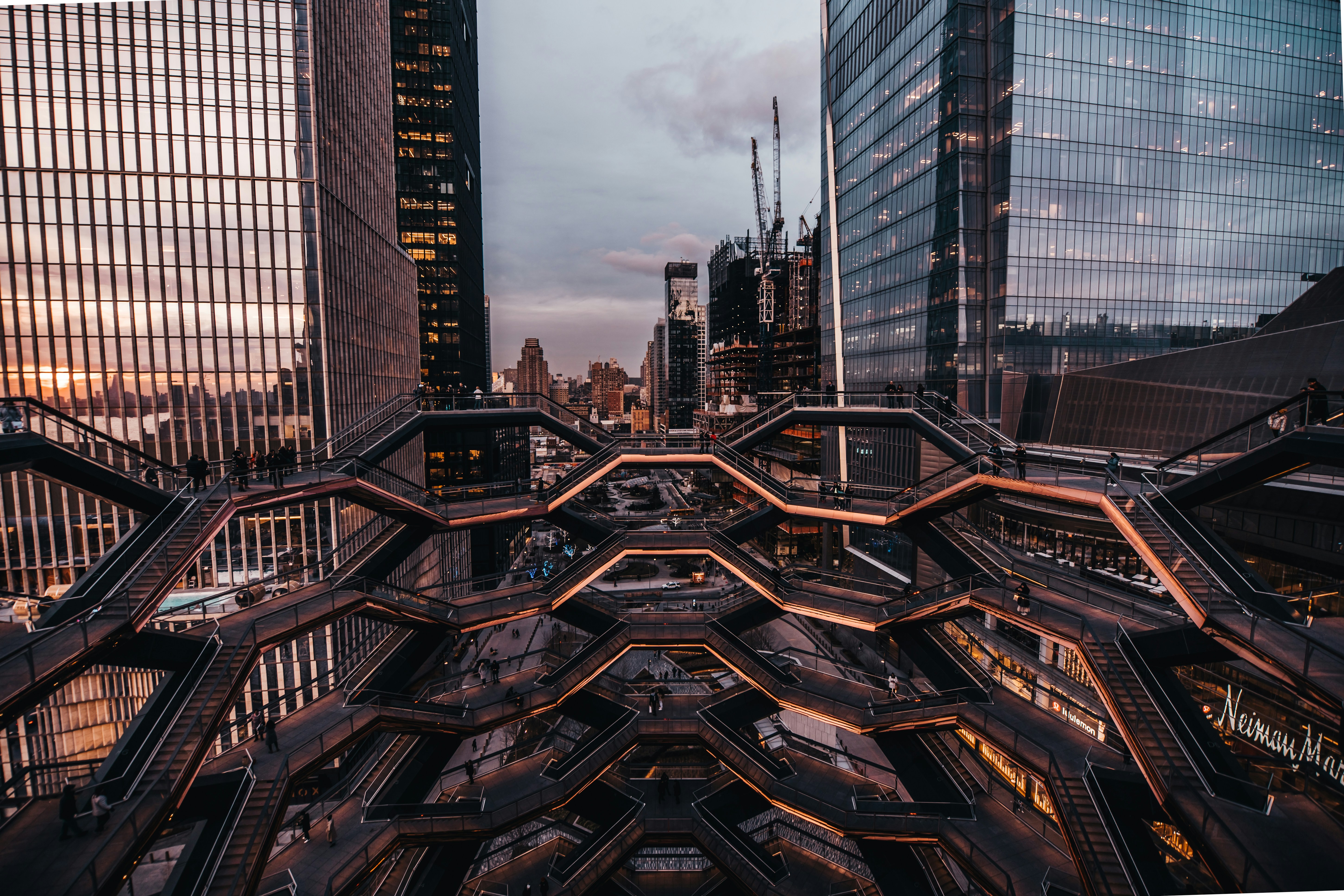 brown and black high rise buildings