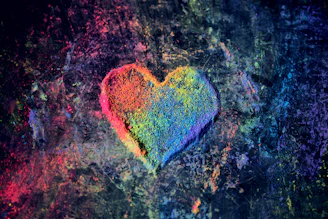 green and red heart shaped textile