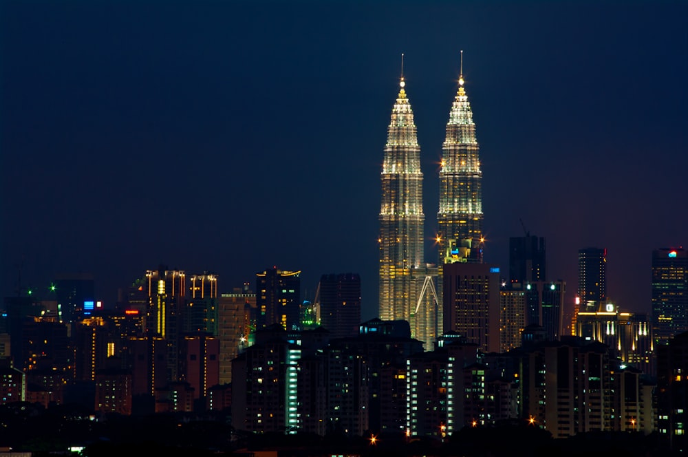 high rise building during night time