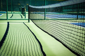 black and white tennis net