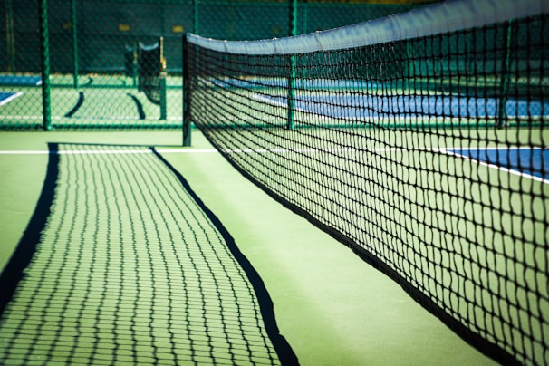 black and white tennis net