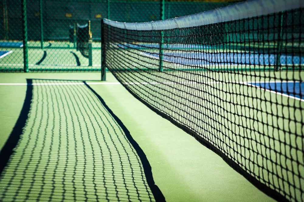 black and white tennis net