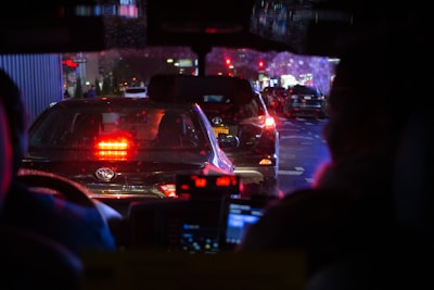 cars on road during night time
