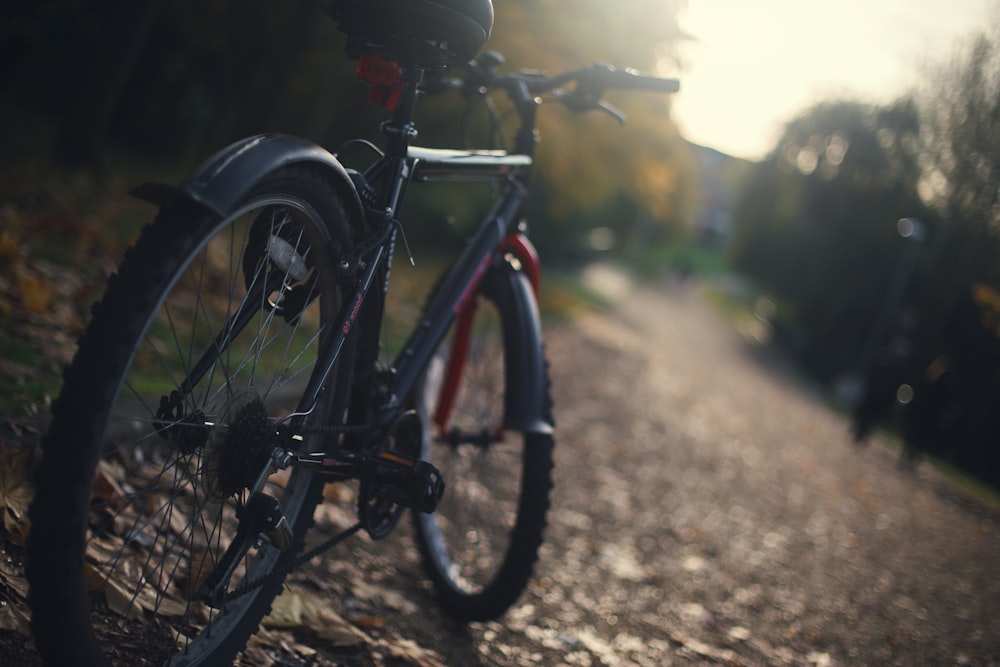 black and red mountain bike