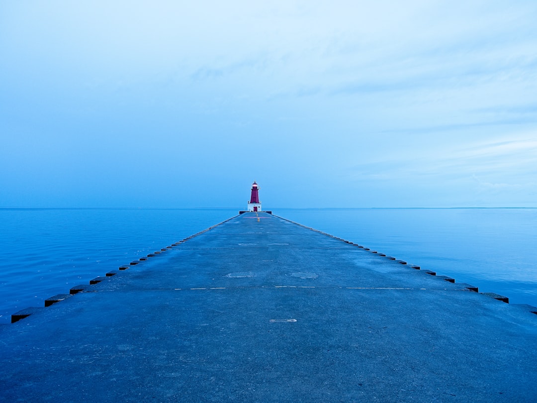 person in red shirt standing on concrete dock during daytime