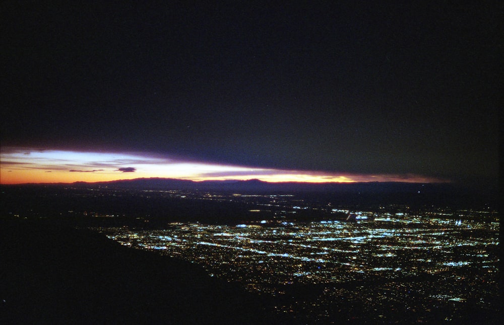 city lights during night time