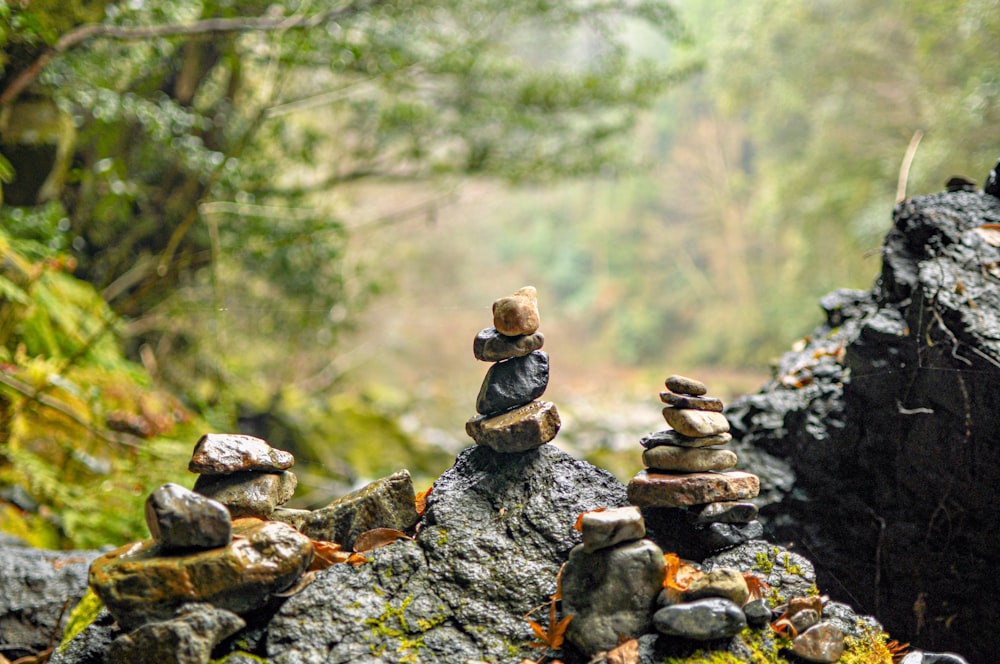 stack of stones on rock