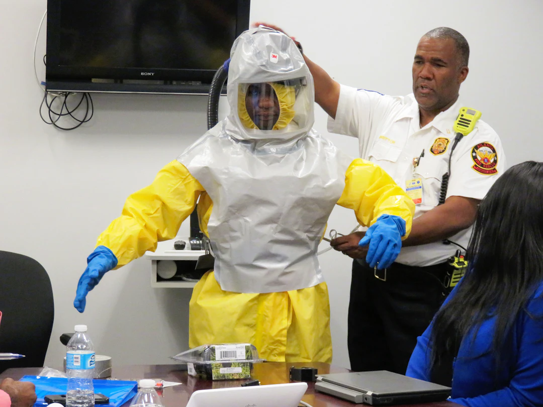 Hazmat suit removal