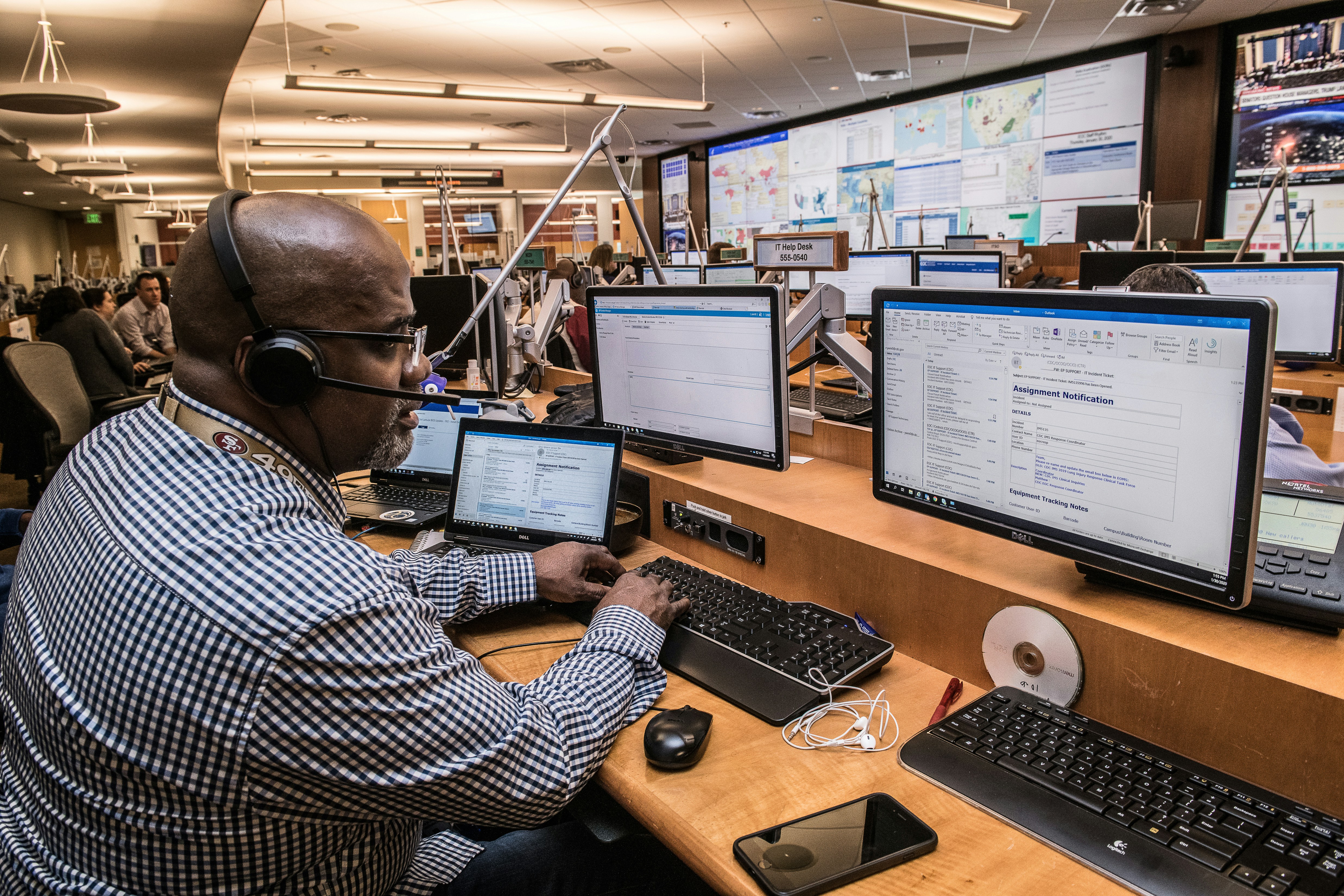 cybersecurity operations center with analysts