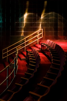 red chairs inside a building