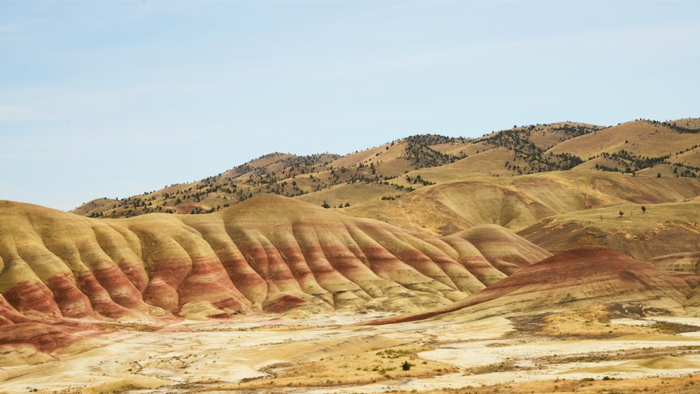 brown and gray mountains under white sky during daytime