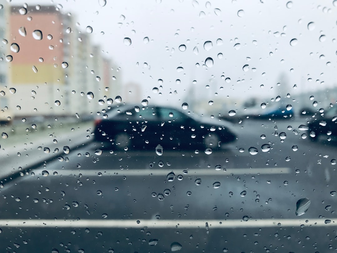 water droplets on car windshield