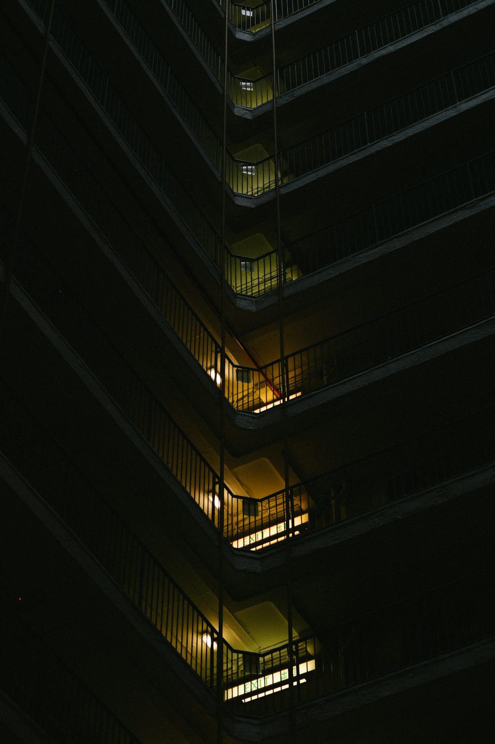 low angle photography of building interior