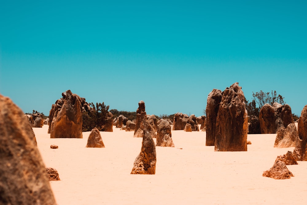 brown rock formation on desert during daytime