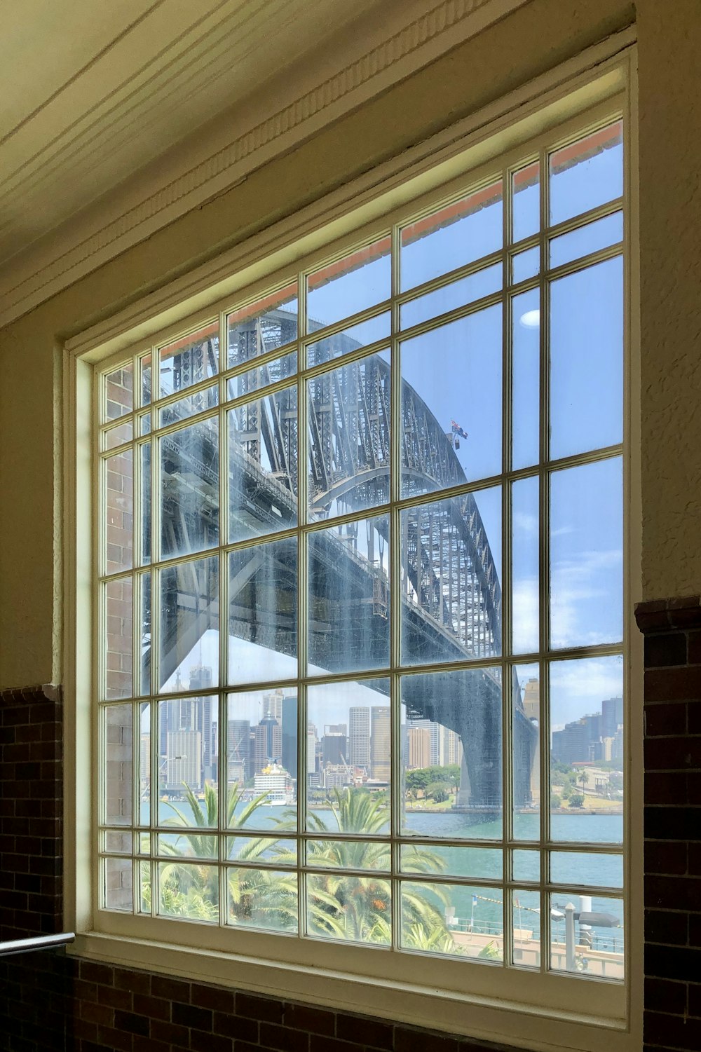 white wooden framed glass window