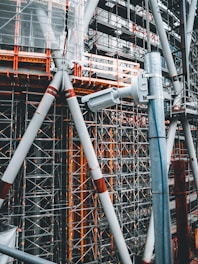 gray and orange metal tower