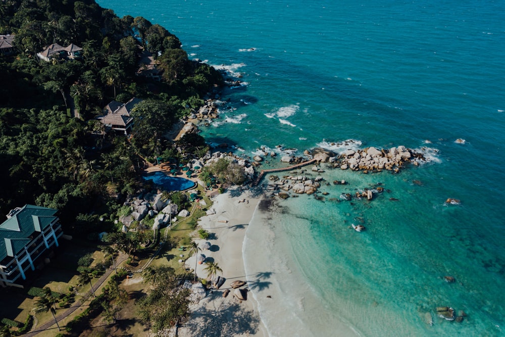 aerial view of beach during daytime