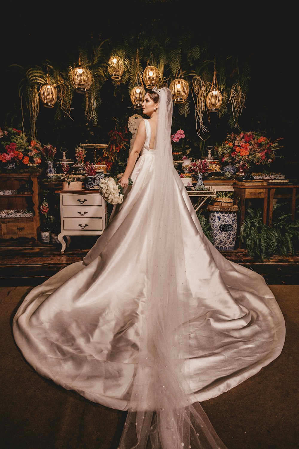 woman in white wedding dress