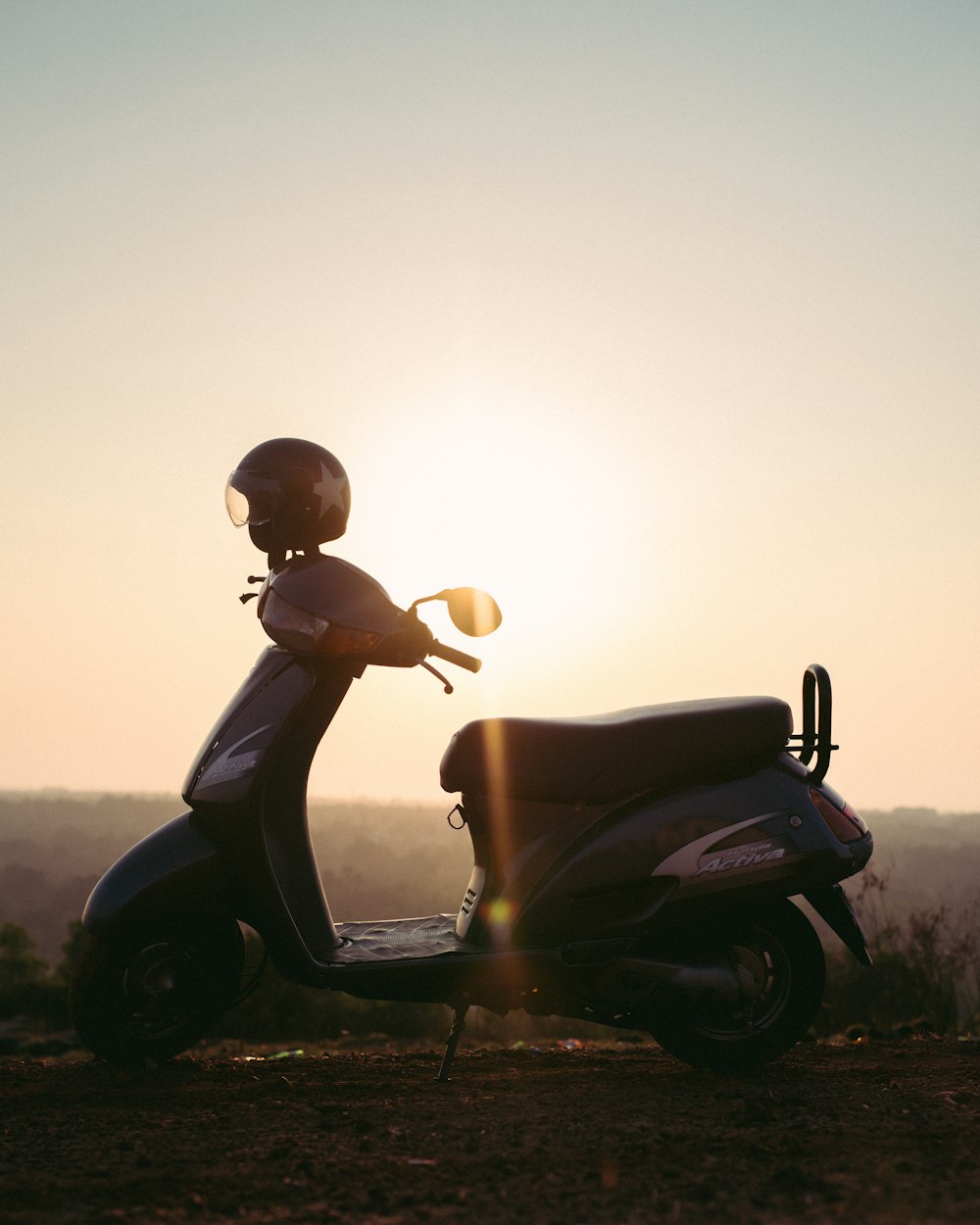 black and brown motor scooter