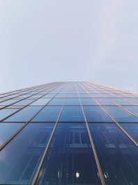 perspectiva nadir de edificio acristalado