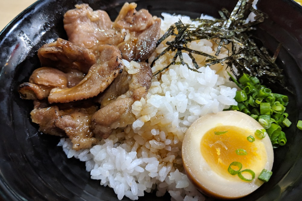 fried chicken with rice on plate