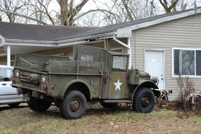 Veteran-owned company truck parked in front of a Florence home.