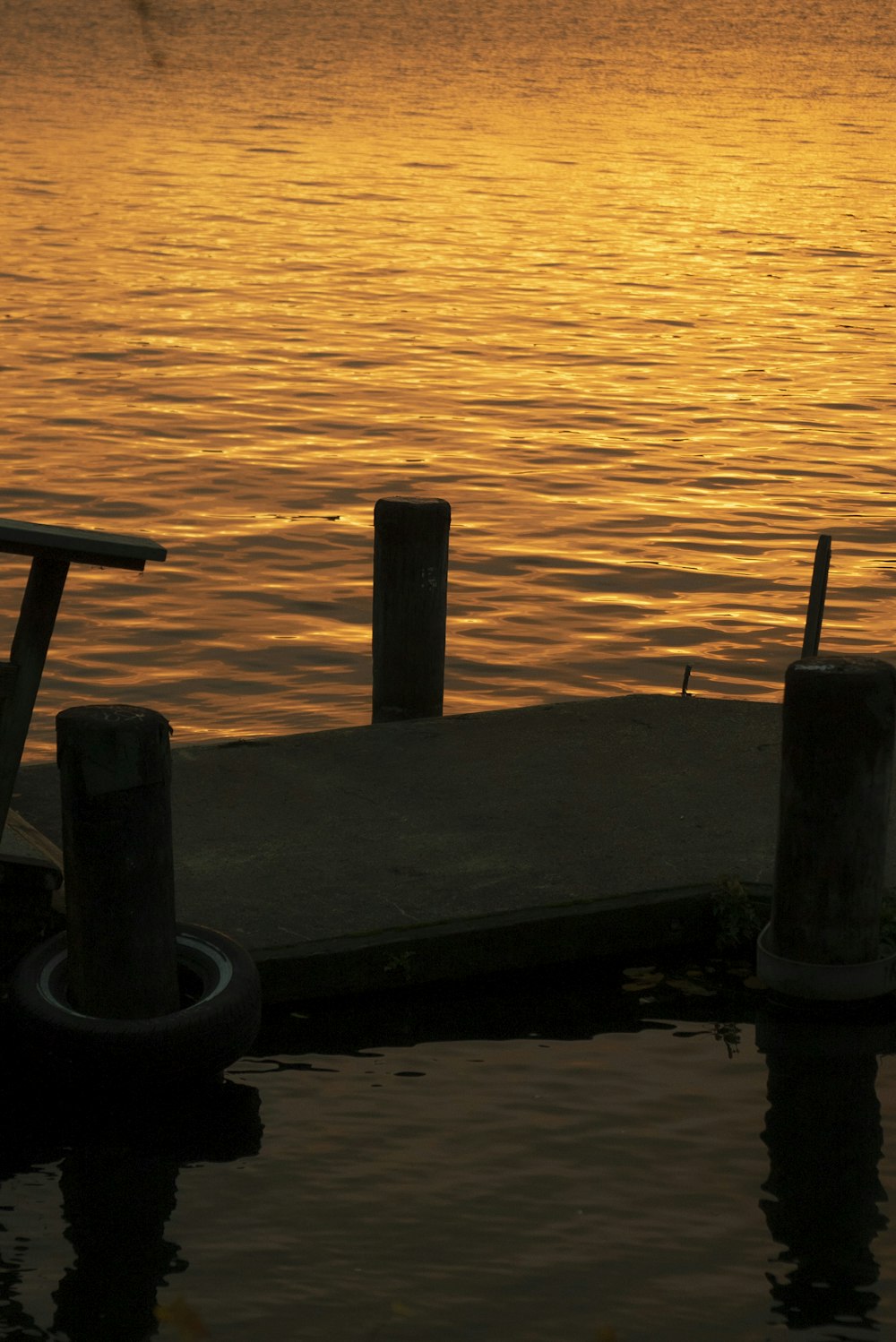 a bird sitting on the end of a dock