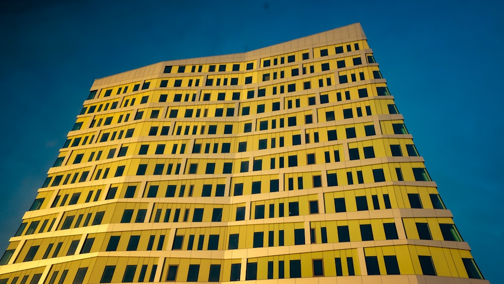 yellow and white concrete building