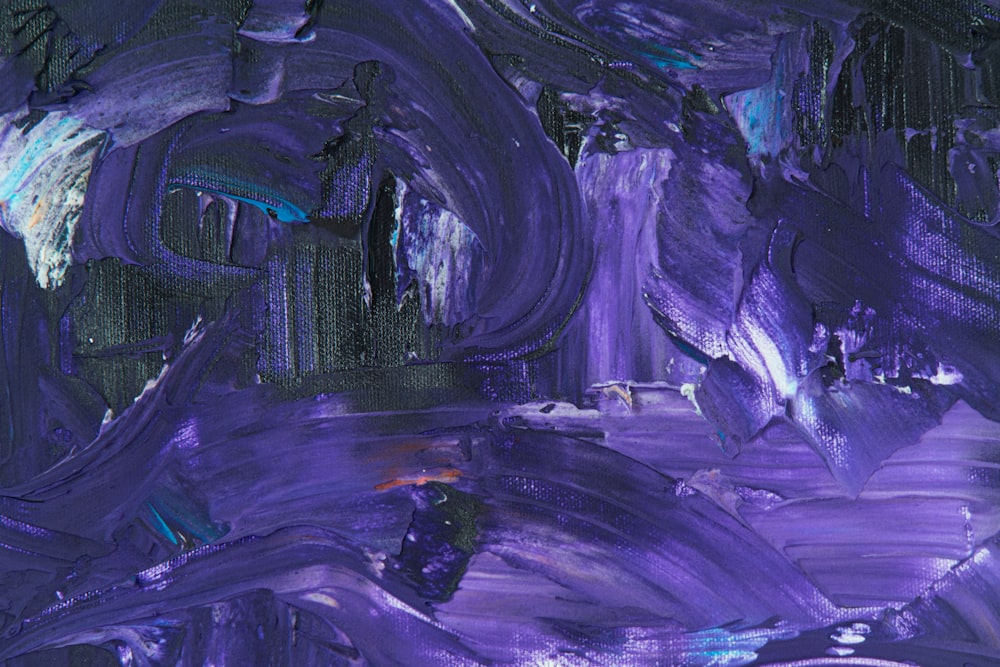 purple and black abstract painting