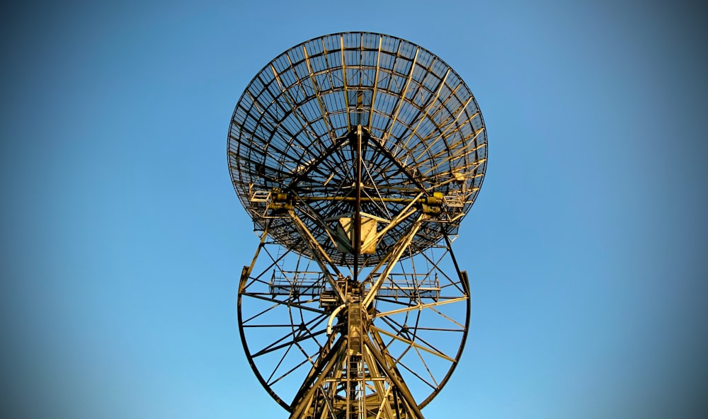 gray satellite dish under blue sky