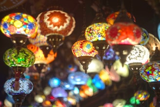 orange and white MOROCCAN pendant lamps