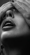 grayscale photo of persons eye
