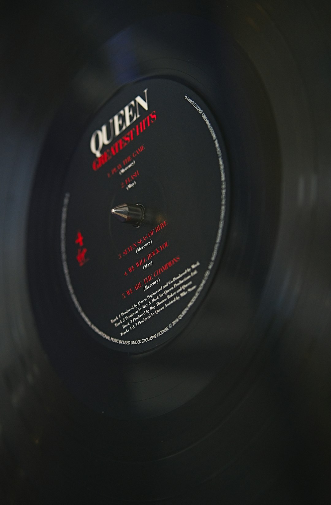 black and red UNK vinyl record