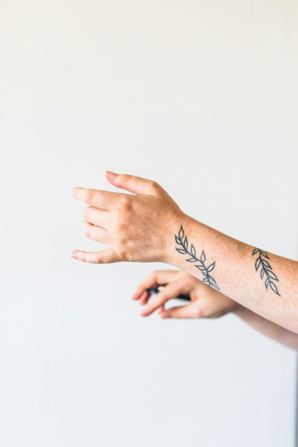 black and white floral tattoo