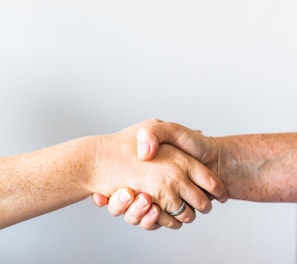 person holding hands of another person