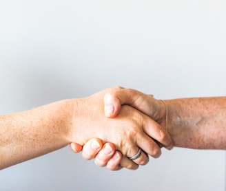 person holding hands of another person