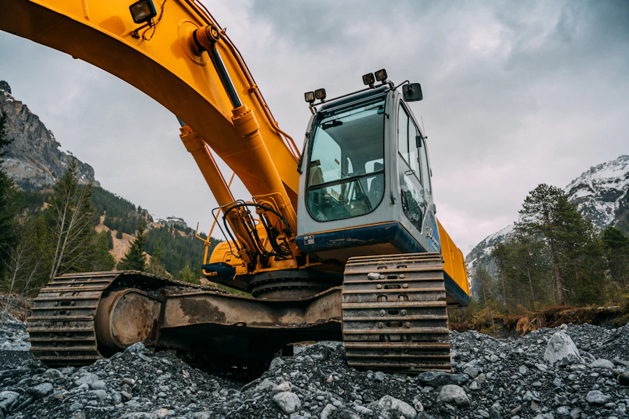 Excavator on a job site