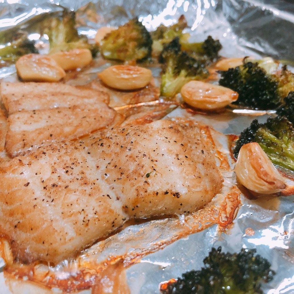 cooked food on white ceramic plate