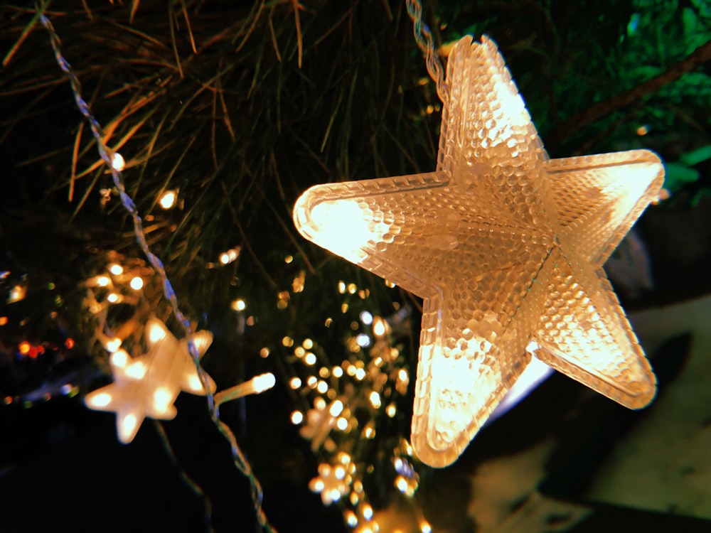 gold star christmas tree ornament