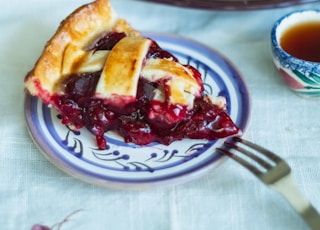 pie on white ceramic plate