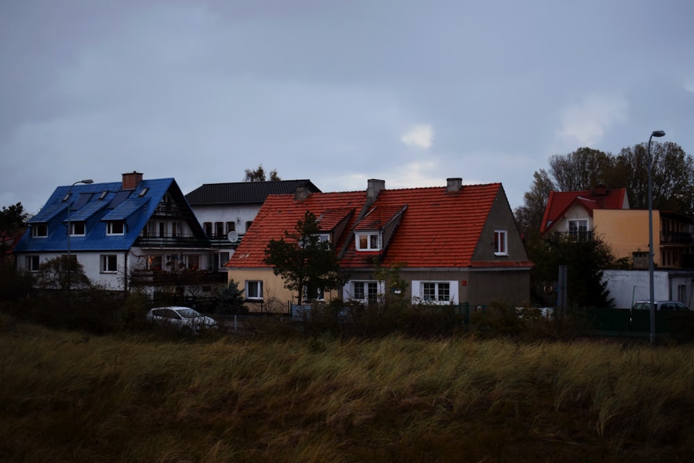 red and white concrete house