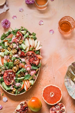 vegetable salad on white ceramic plate