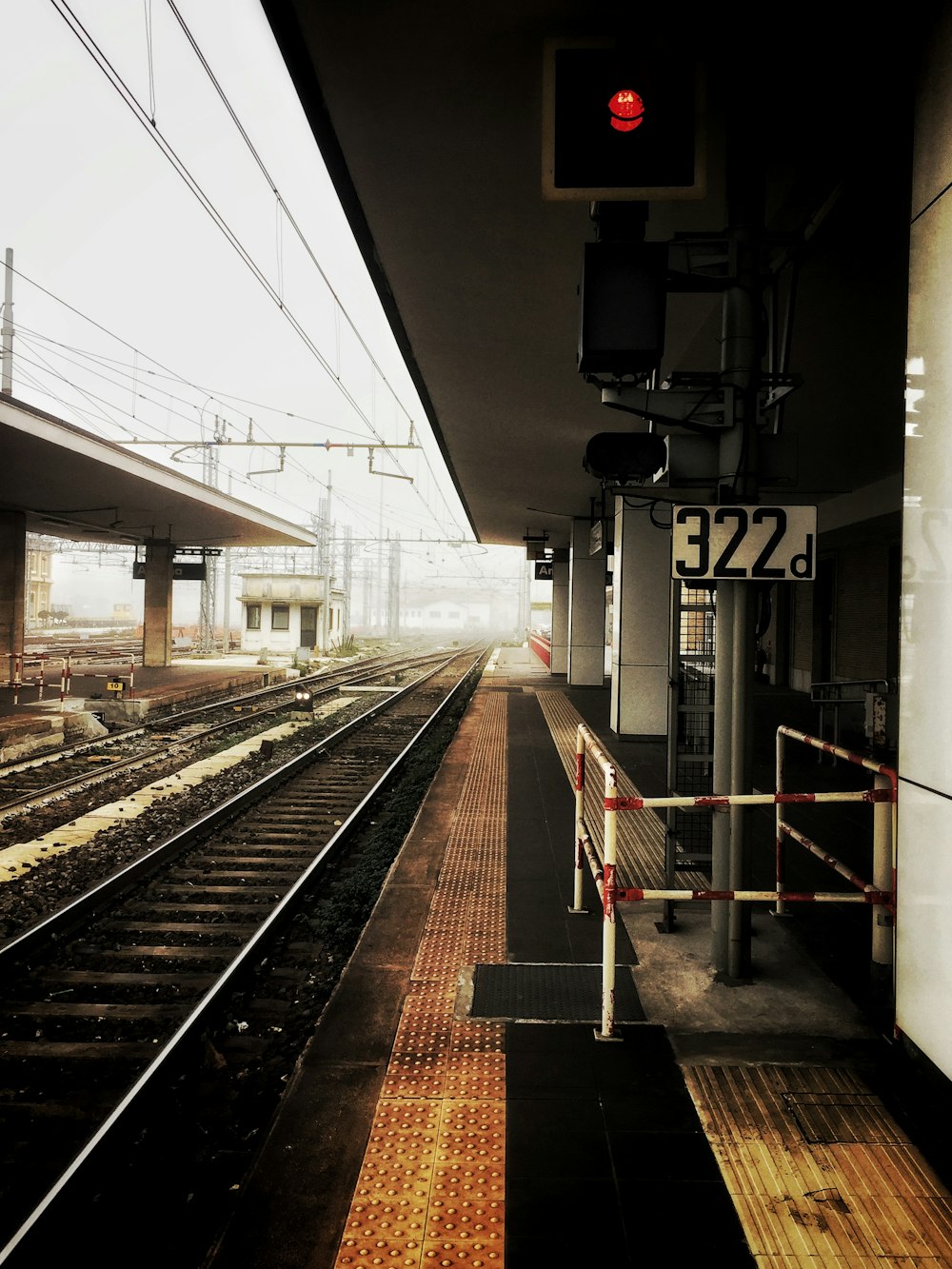 train rail in train station