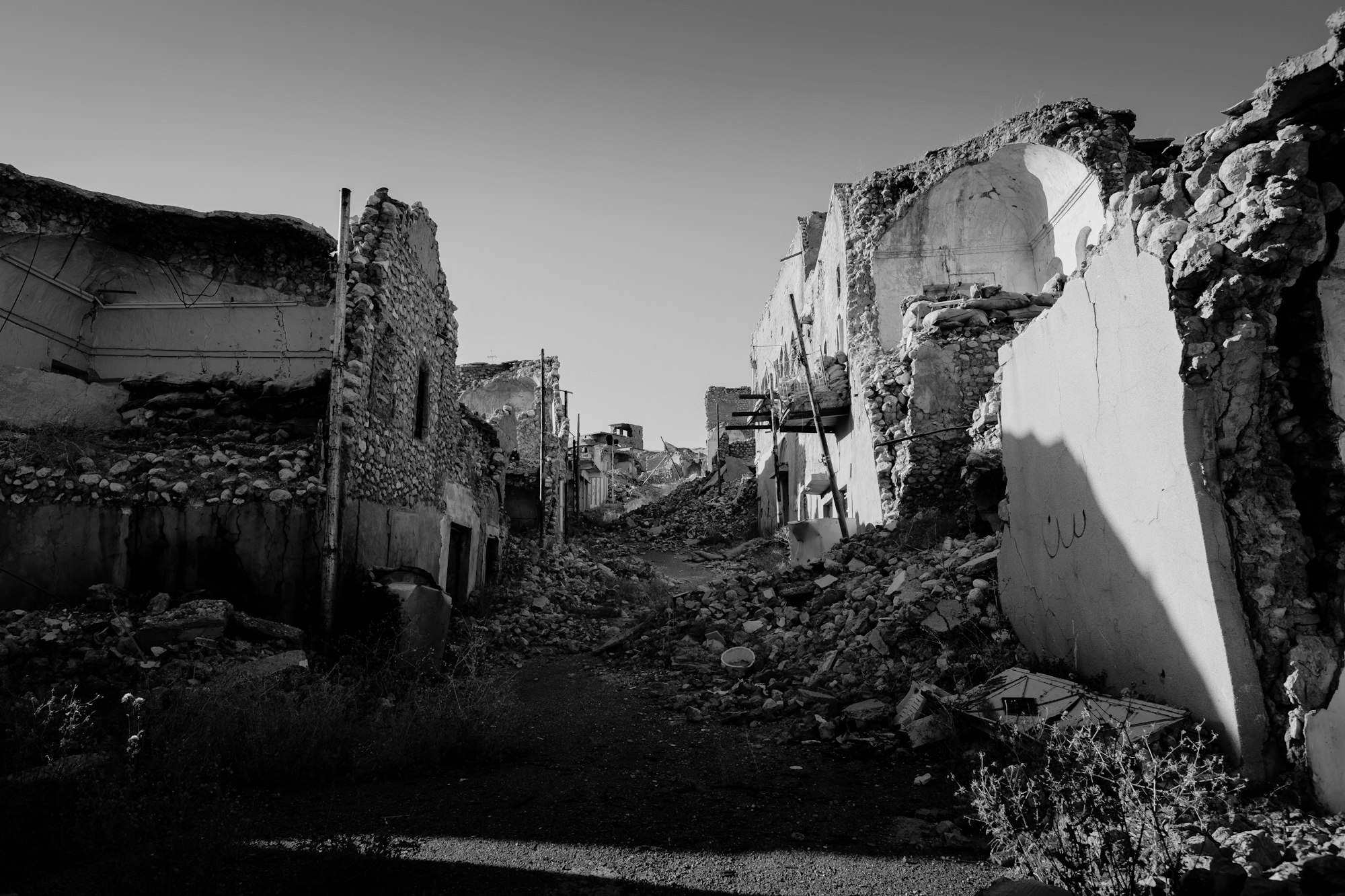 Ruined side-street in Shingal (Sinjar) following war with the Islamic State.