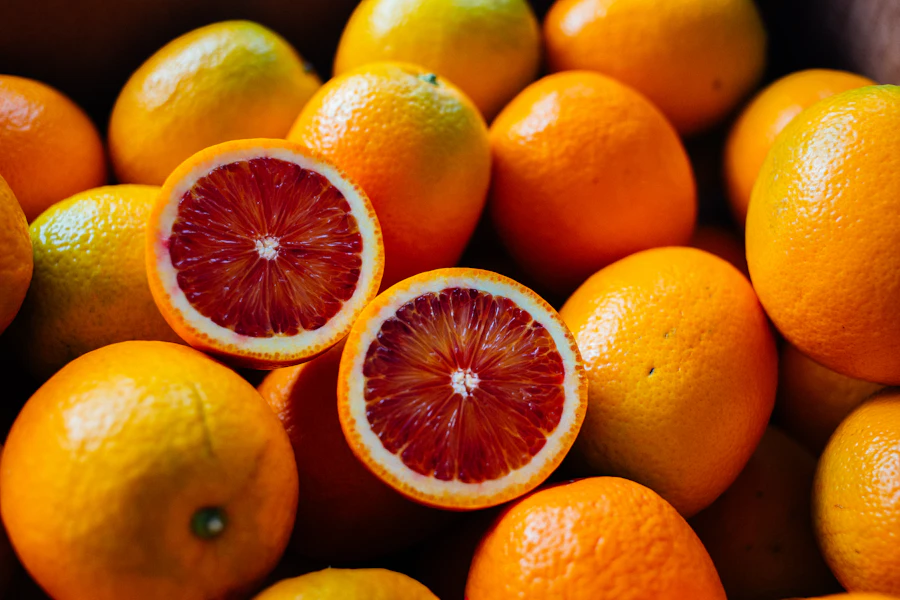 A crate of peak-season citrus from a named grove