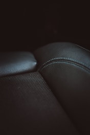 black leather textile in close up photography